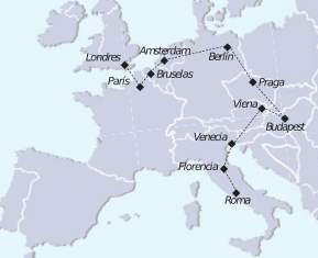 Mapa de Londres a Roma